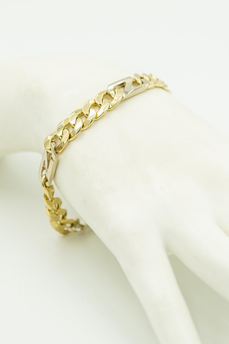 Men's Curb Link Gold Bracelet at 1stDibs