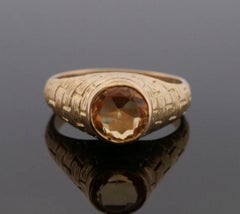 Men’s Custom 14K Yellow Gold 10MM Natural Citrine 10.72 Grams Ring Size 13.5