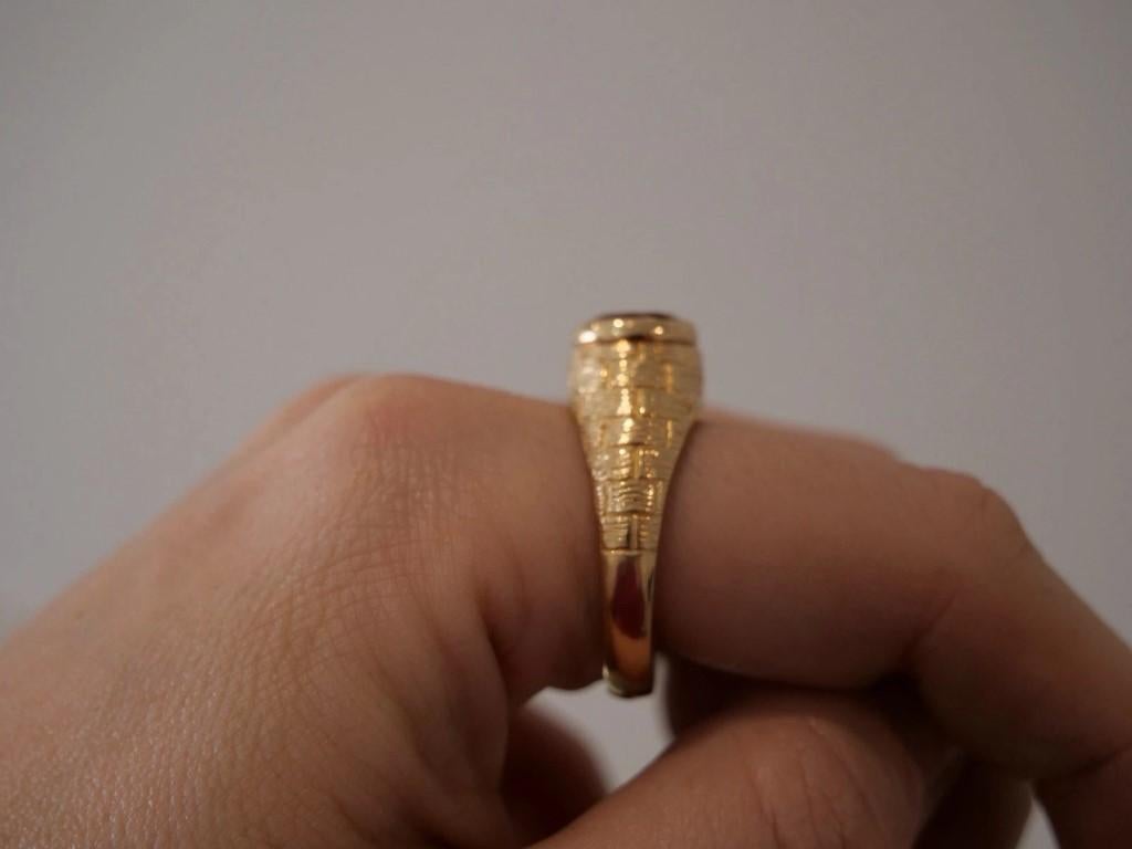 Herren Custom 14K Gelbgold 10MM natürlichen Citrin 10,72 Gramm Ring Größe 13,5 im Angebot 3