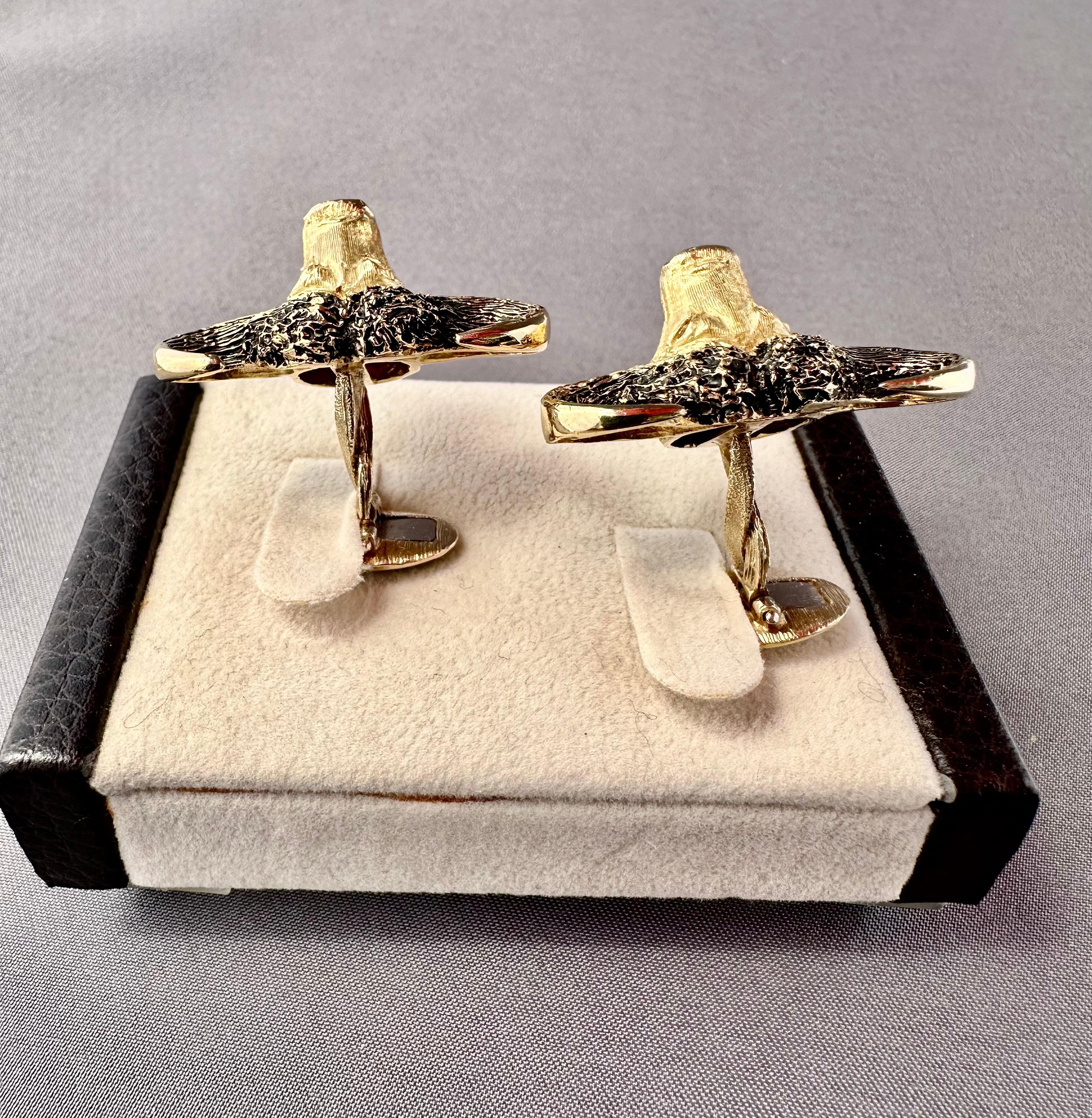 CUSTOM MADE Manschettenknöpfe für Herren aus 18k Gold & Diamant Afrikanischer Wasserbüffel (Brillantschliff) im Angebot