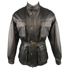 Men
s DALLAS 38 Black Leather Snap Pocket Belted Jacket Men
s DALLAS 38 Black Leather Snap Pocket Belted Jacket