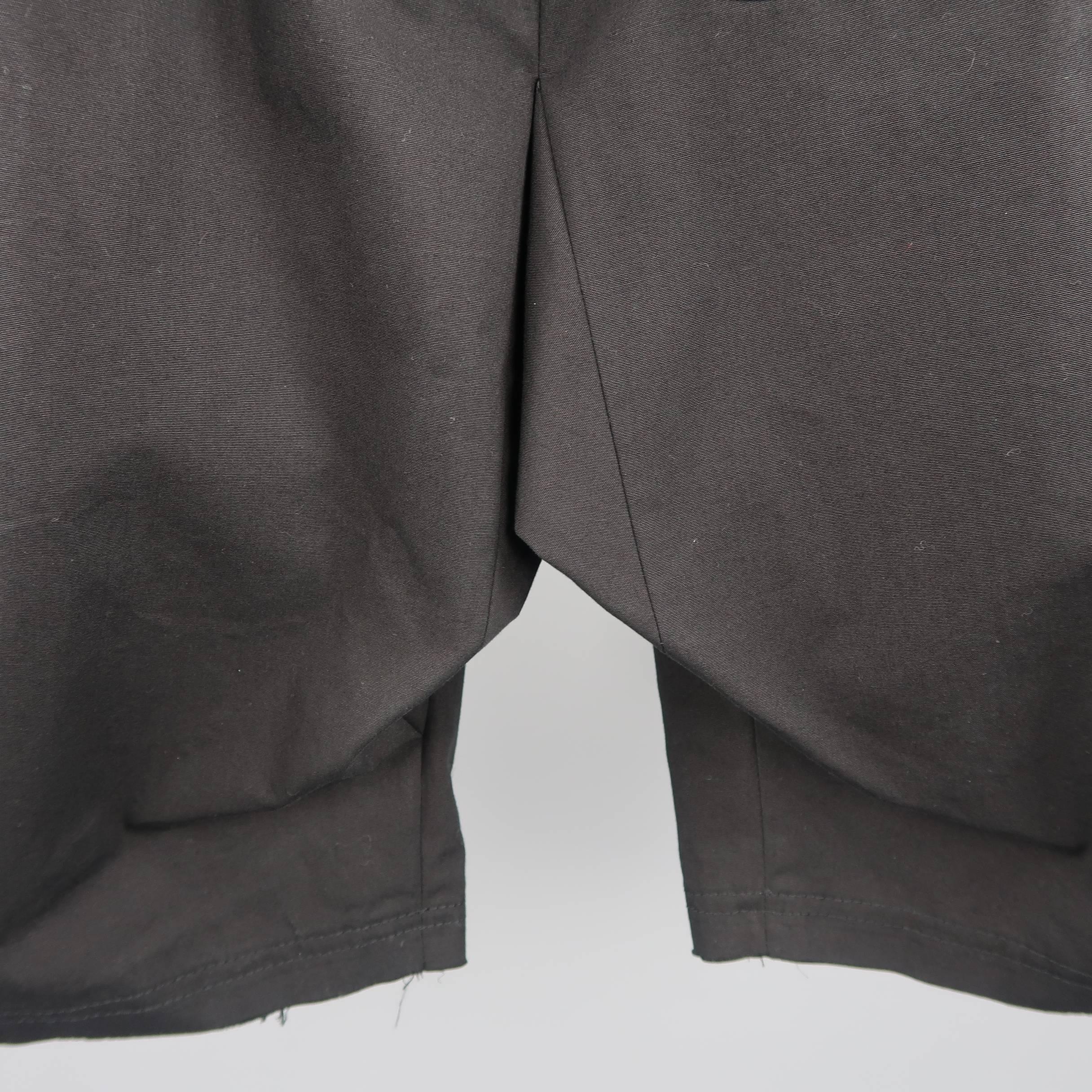 Men's DAMIR DOMA Size S Black Cotton Flap Pocket Tied Drop Crotch Shorts 2