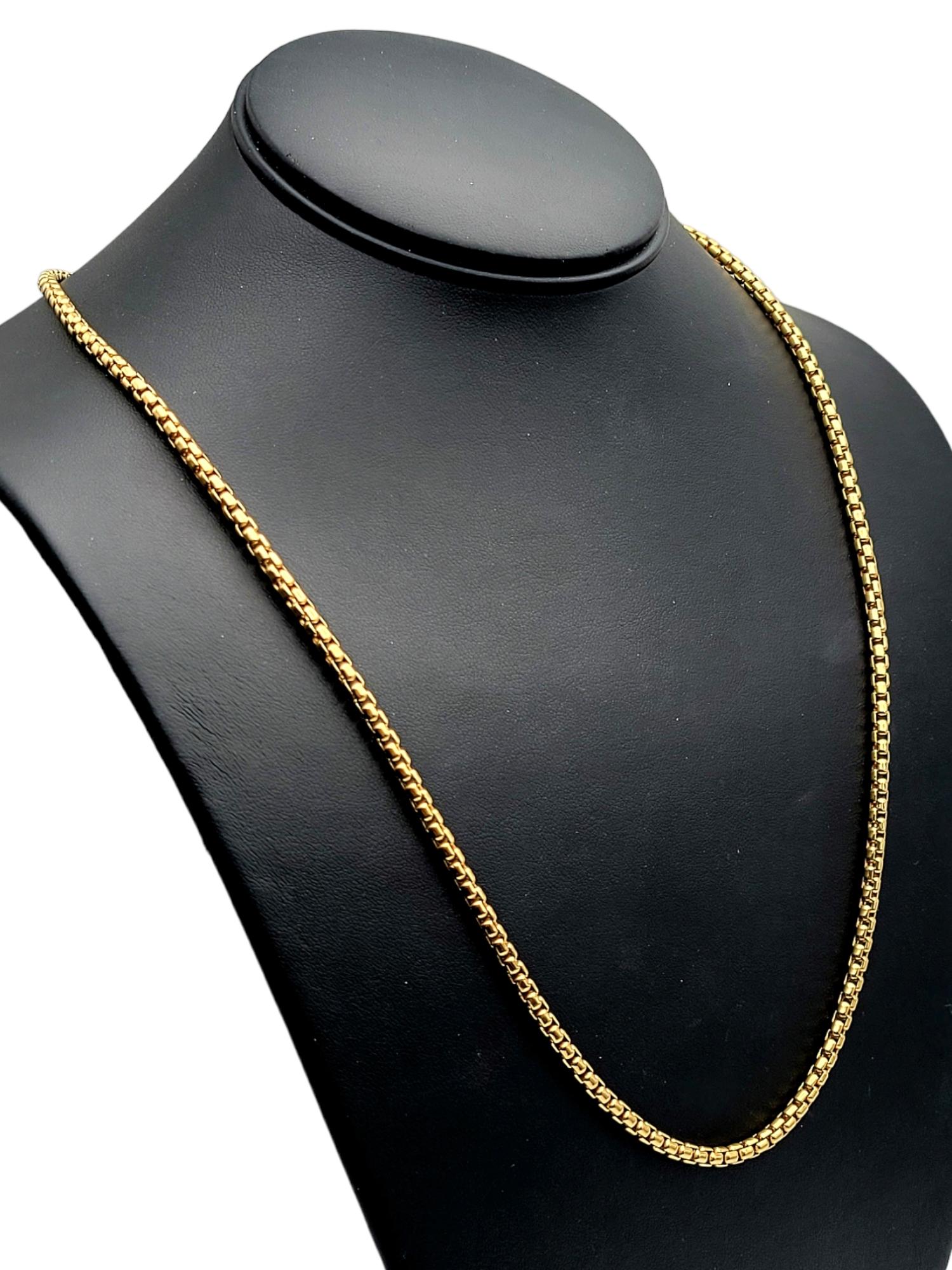 Men's David Yurman 18 Karat Yellow Gold Box Chain Link Necklace 2