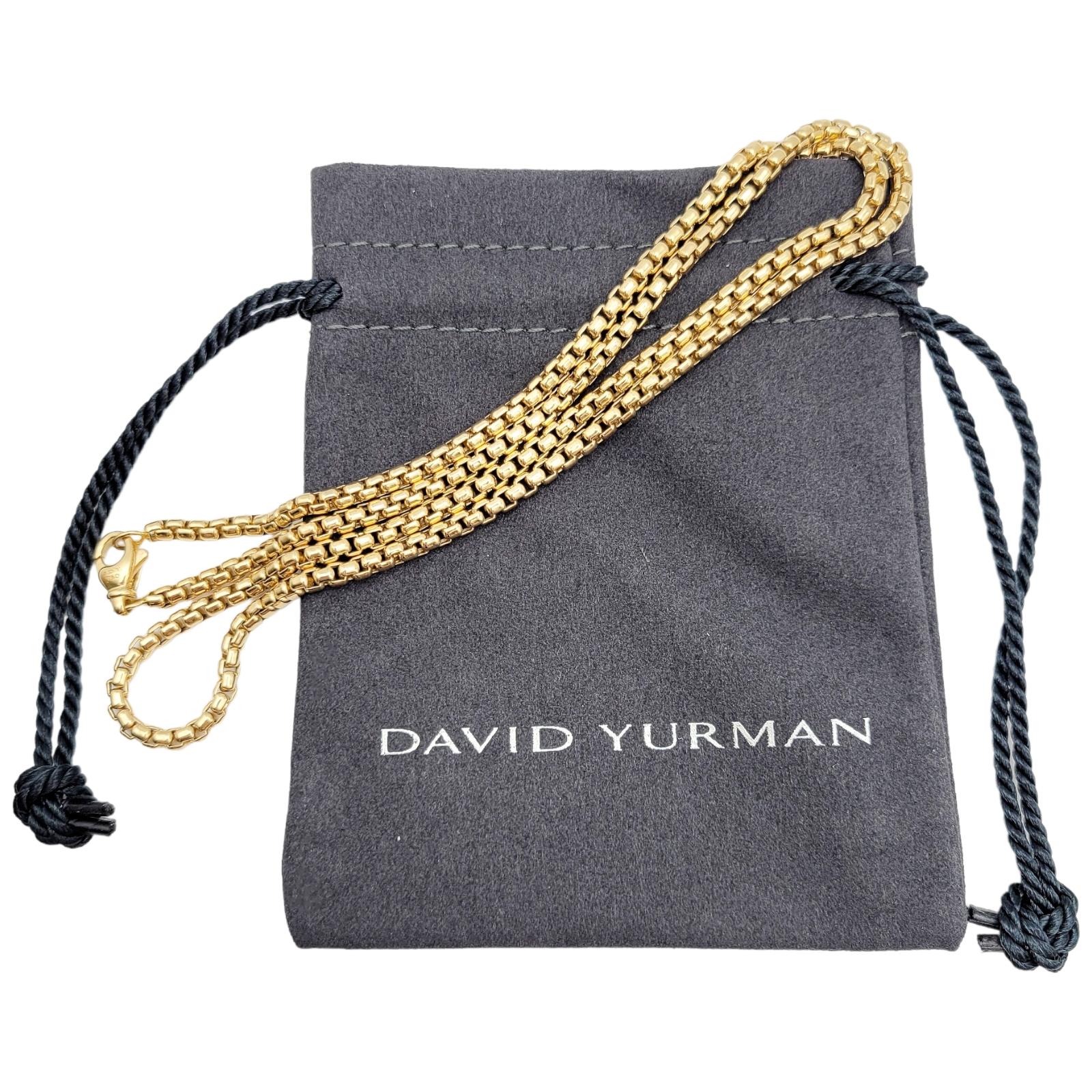 Men's David Yurman 18 Karat Yellow Gold Box Chain Link Necklace 3