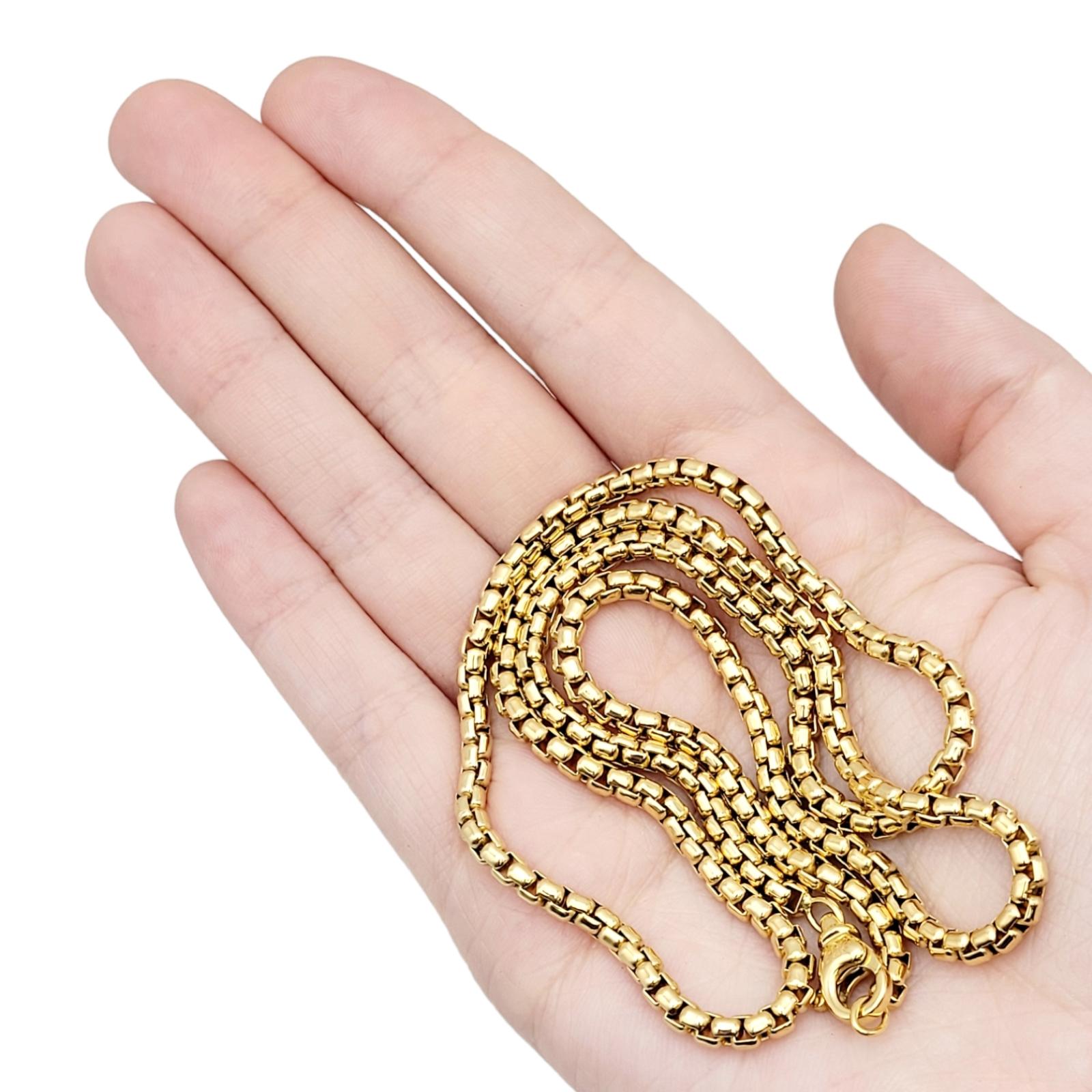 Men's David Yurman 18 Karat Yellow Gold Box Chain Link Necklace 5