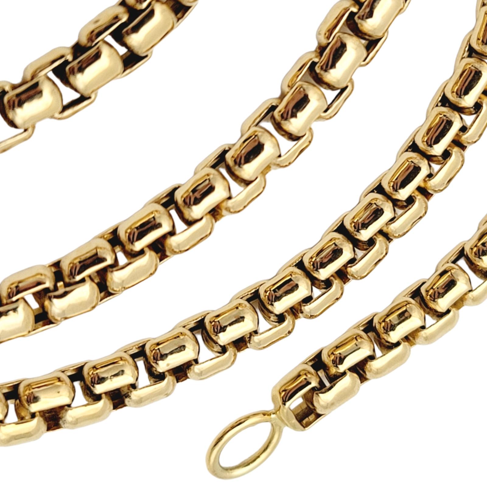 Contemporary Men's David Yurman 18 Karat Yellow Gold Box Chain Link Necklace