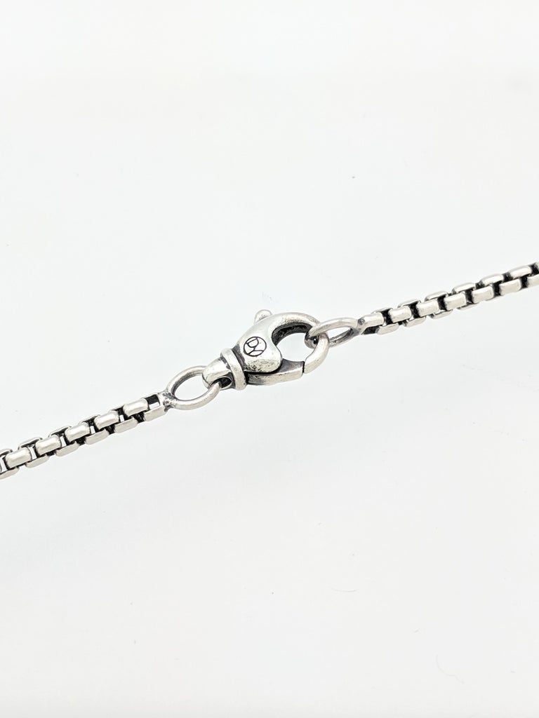 Men's David Yurman Chevron Cross Pendant on Small Box Chain Necklace at