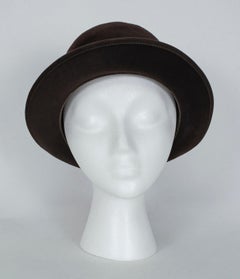 Sombrero fedora de fieltro de piel Borsalino Diamonte 25 marrón oscuro para hombre - talla 7, años 40