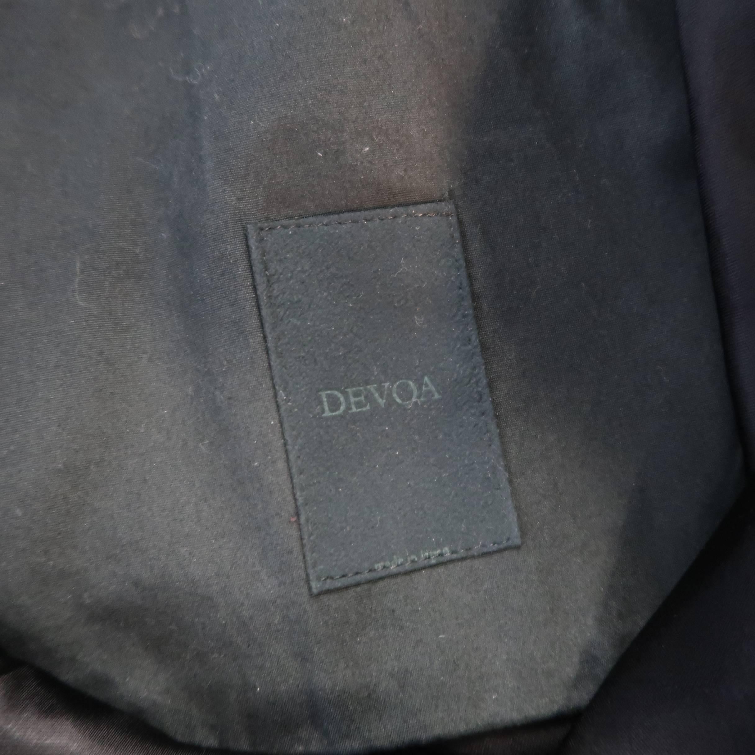 Men's DEVOA Size 34 Black Solid Wool Blend Twill Curved Leg Dress Pants 3