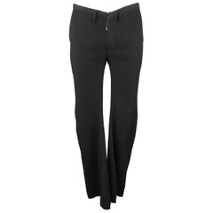 Men
s DEVOA Size 34 Black Solid Wool Blend Twill Curved Leg Dress Pants