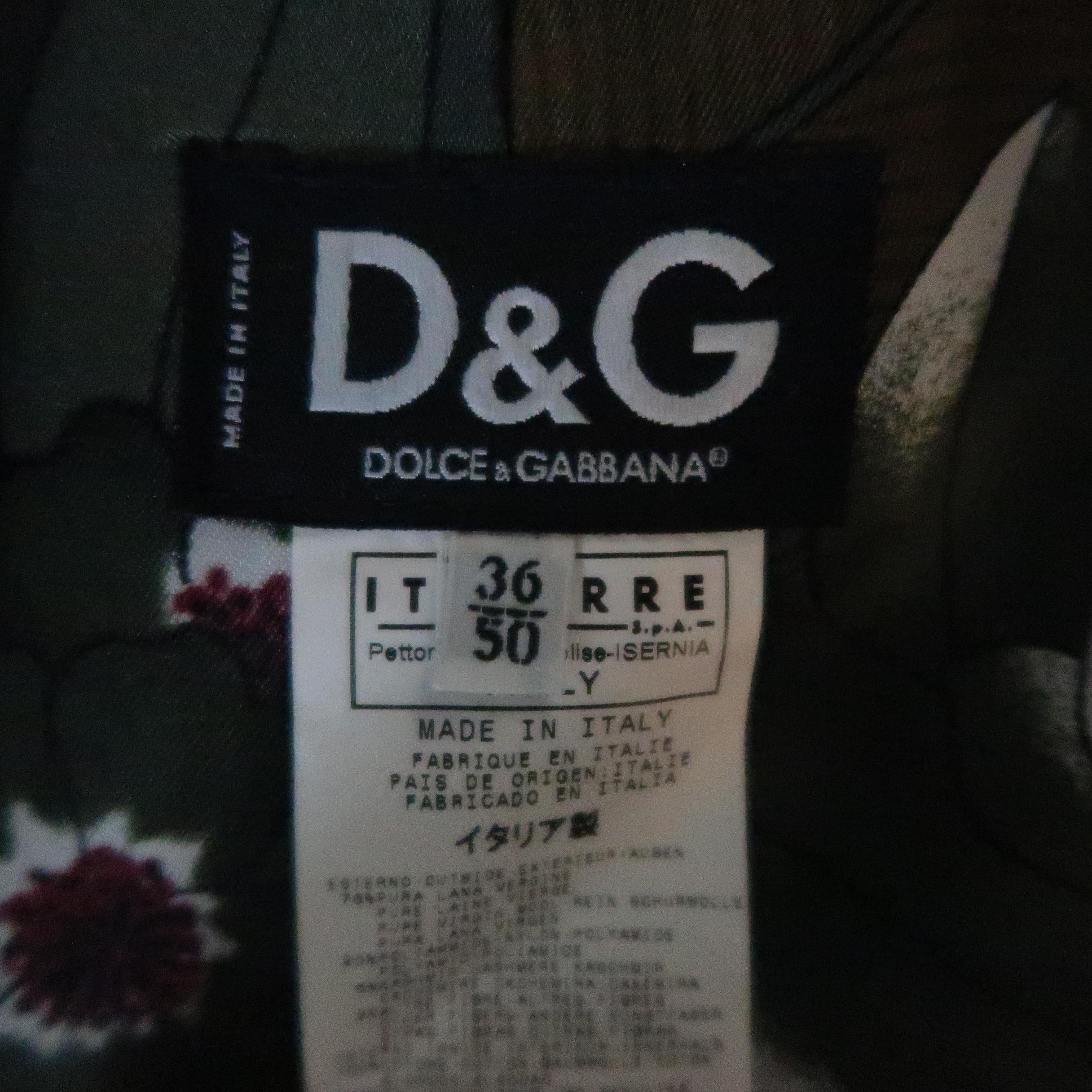 Men's D&G by DOLCE & GABBANA 40 Taupe Stripe Wool Blend 3 Piece Suit 3