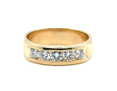 Mens Diamond 5 Stone Wedding Ring 1 Carat Anniversary Band Mined 1ct 14K