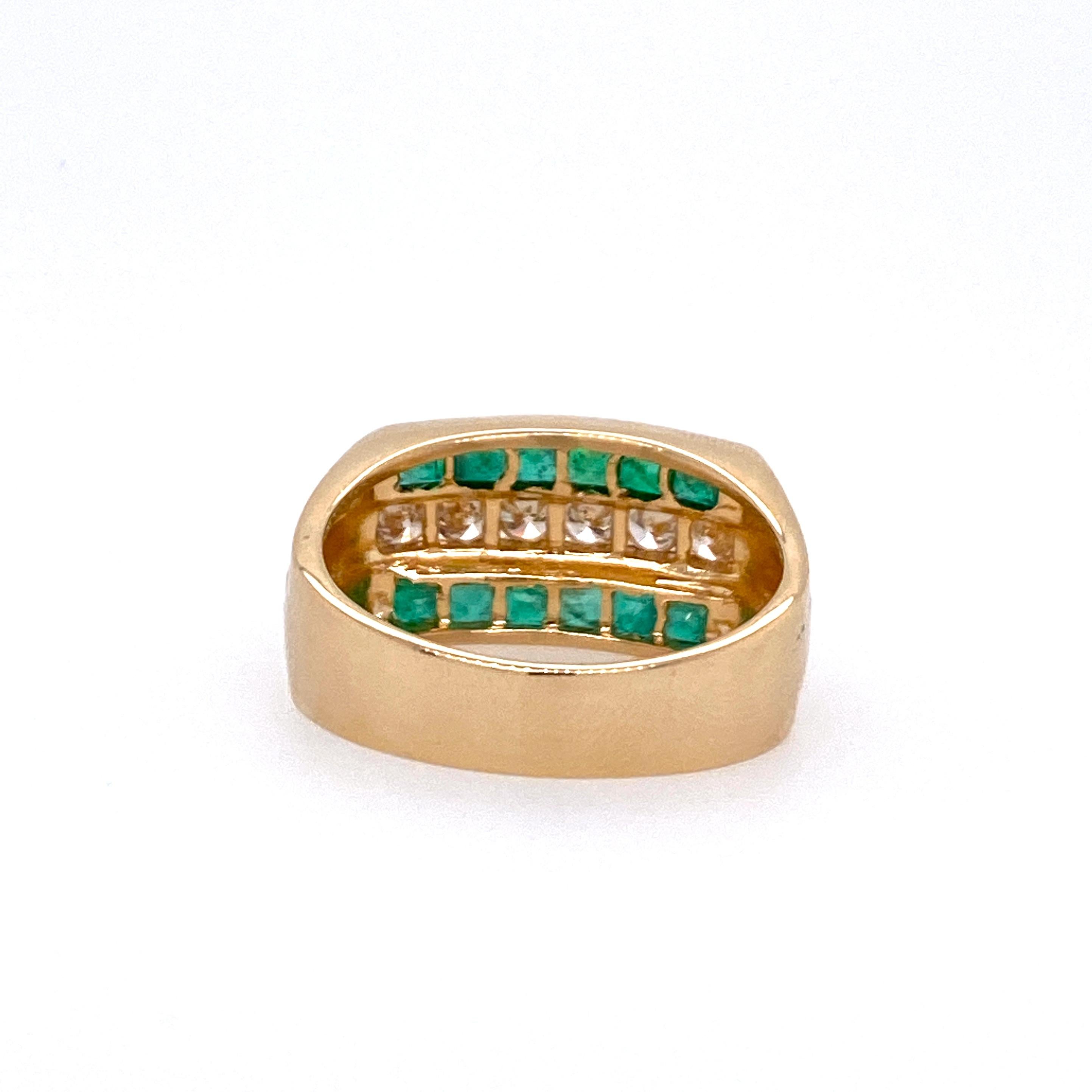 mens emerald and diamond ring