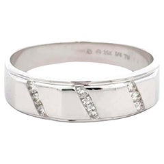 Anillo de diamantes para hombre en oro blanco de 14k Talla 16