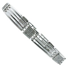 Mens Diamond Bracelet 14K White Gold Geometric 3.60 TDW 8.25"