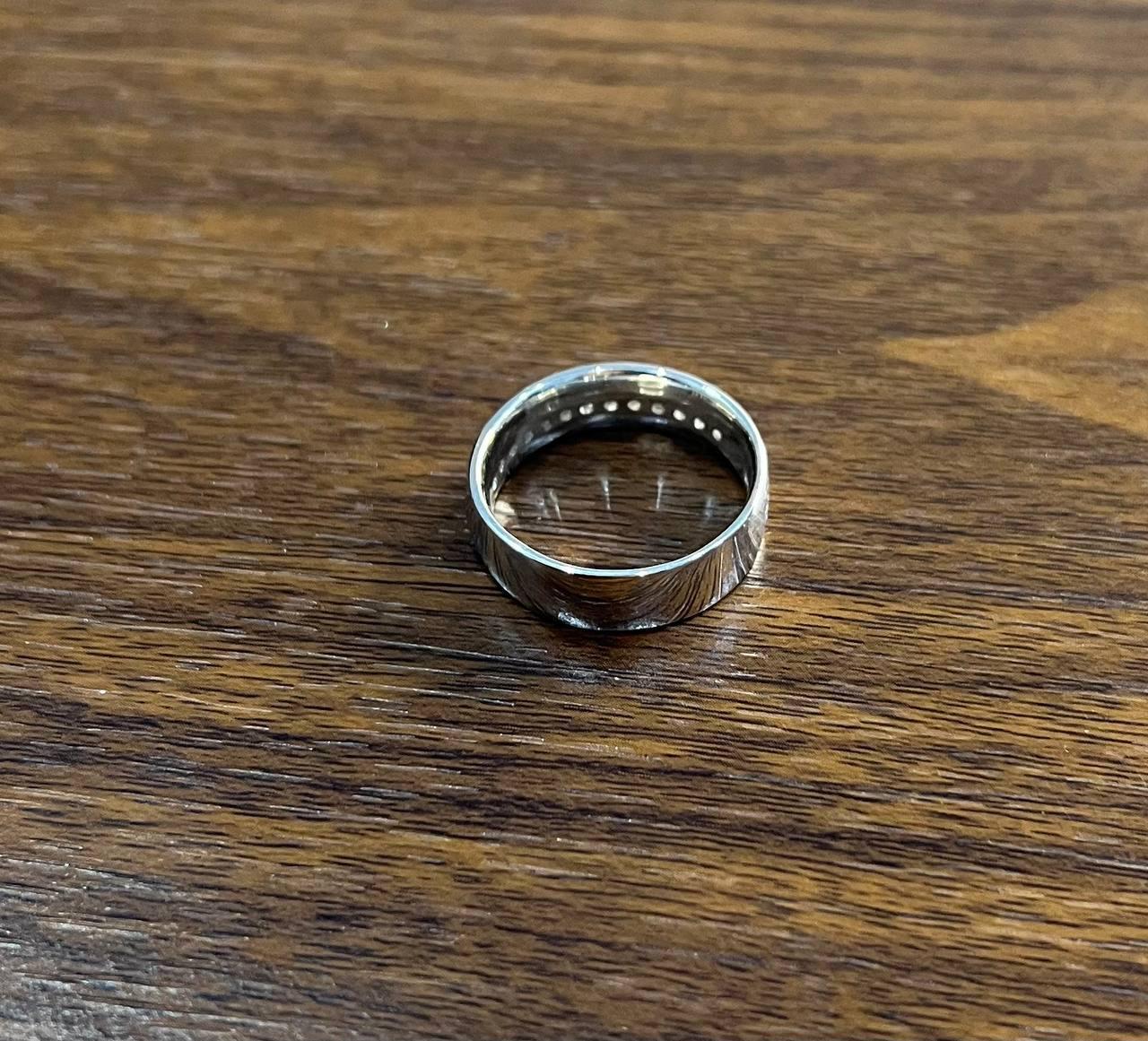 Men's Diamond Channel Set 14K White Gold Band Classic Ring For Sale 2