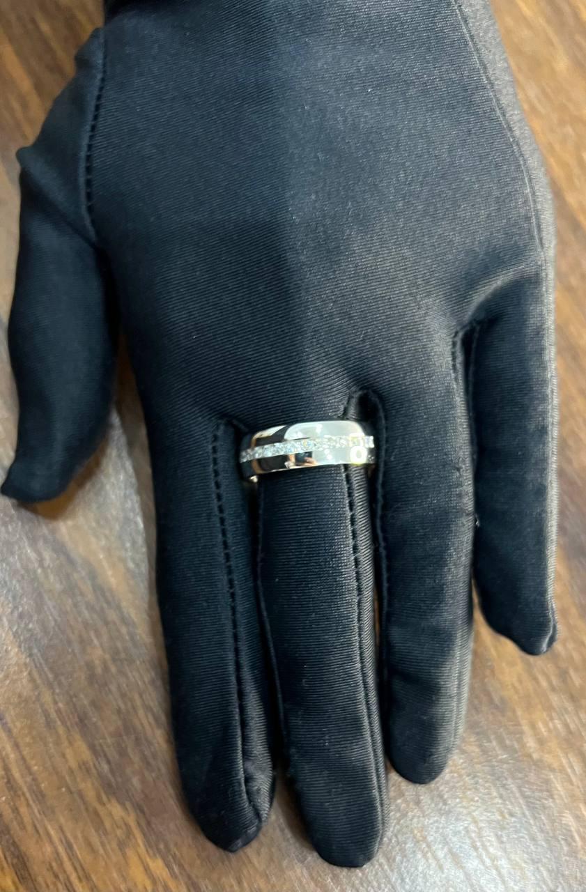Men's Diamond Channel Set 14K White Gold Band Classic Ring For Sale 3