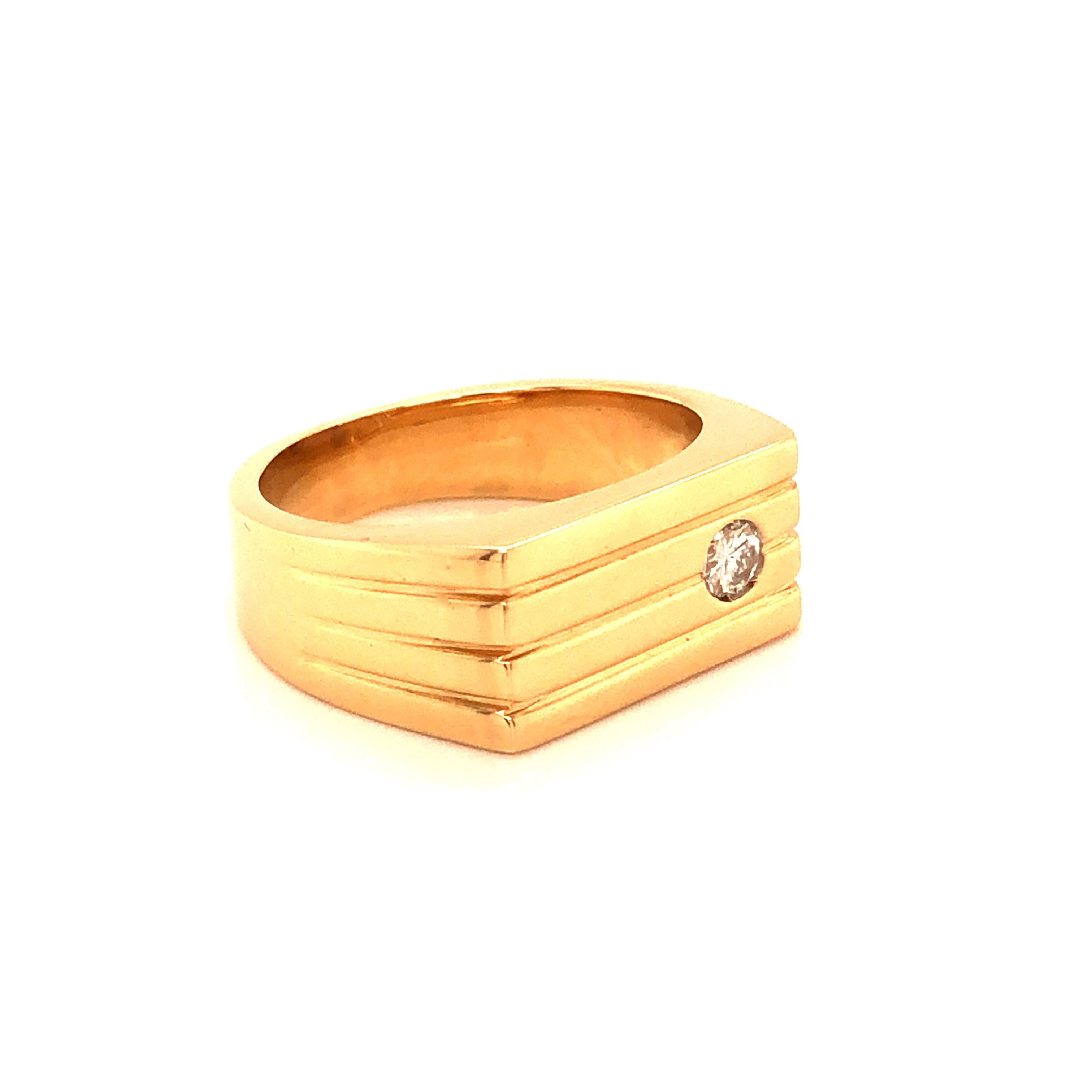 Herren Diamant-Cluster-Ring in Rosa aus 14k Gelbgold (Rundschliff) im Angebot