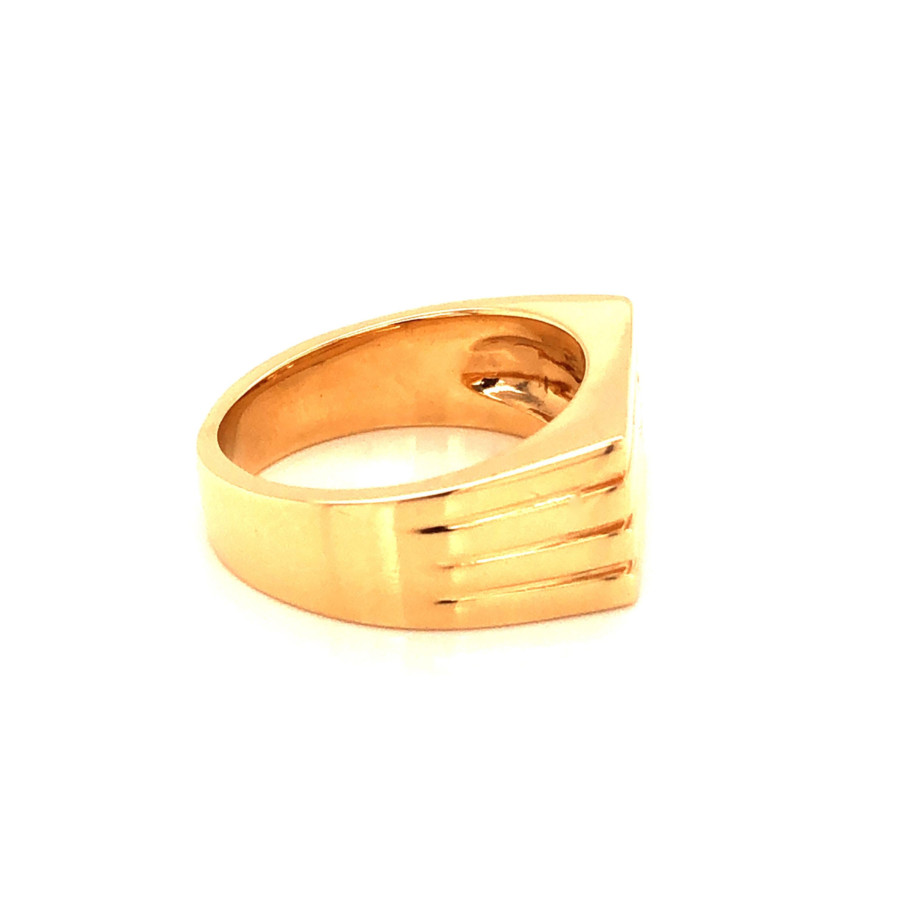 Herren Diamant-Cluster-Ring in Rosa aus 14k Gelbgold im Angebot 1