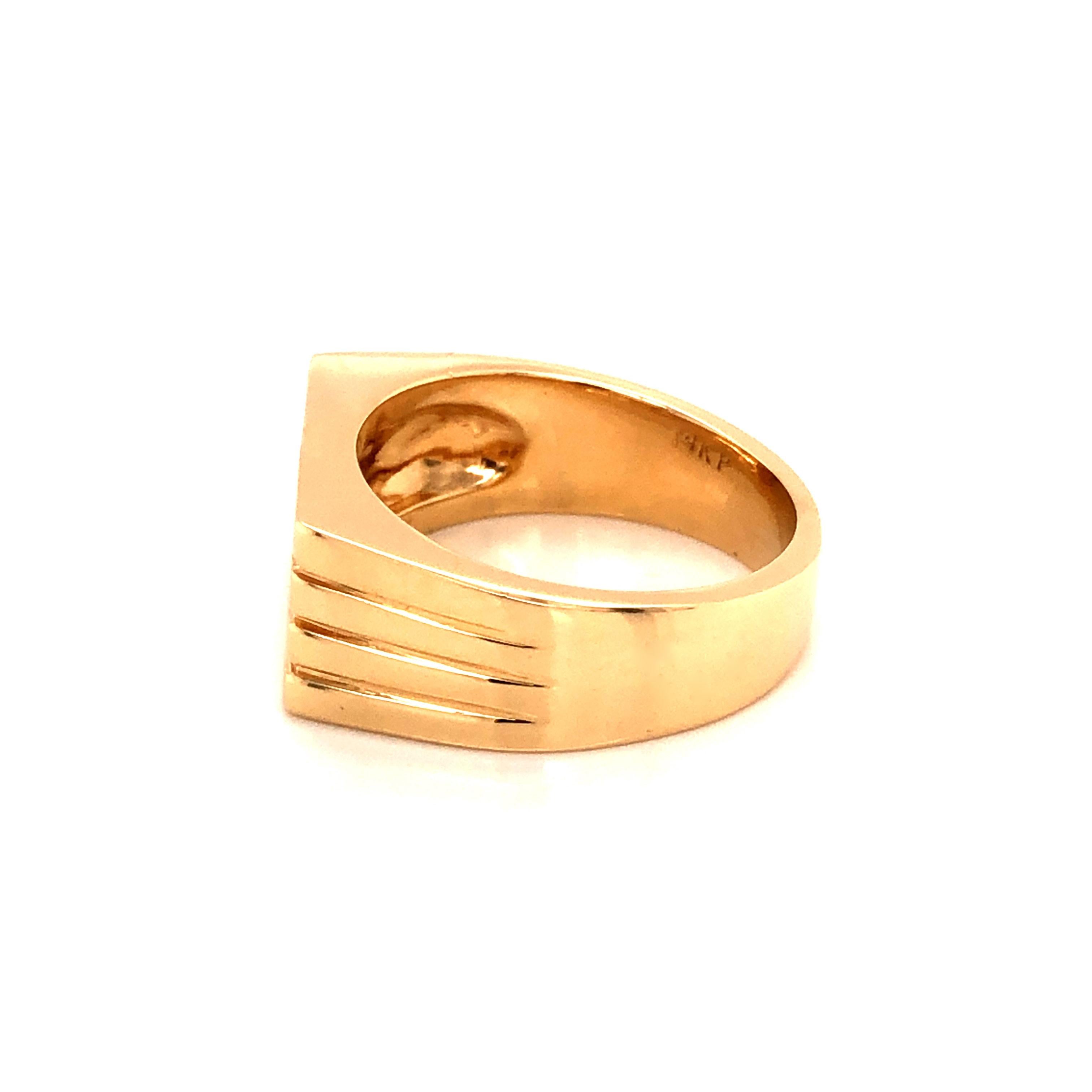 Herren Diamant-Cluster-Ring in Rosa aus 14k Gelbgold im Angebot 2