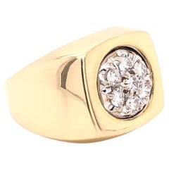 Men's Diamond Cluster Pinky Ring in 14k Yellow Gold
