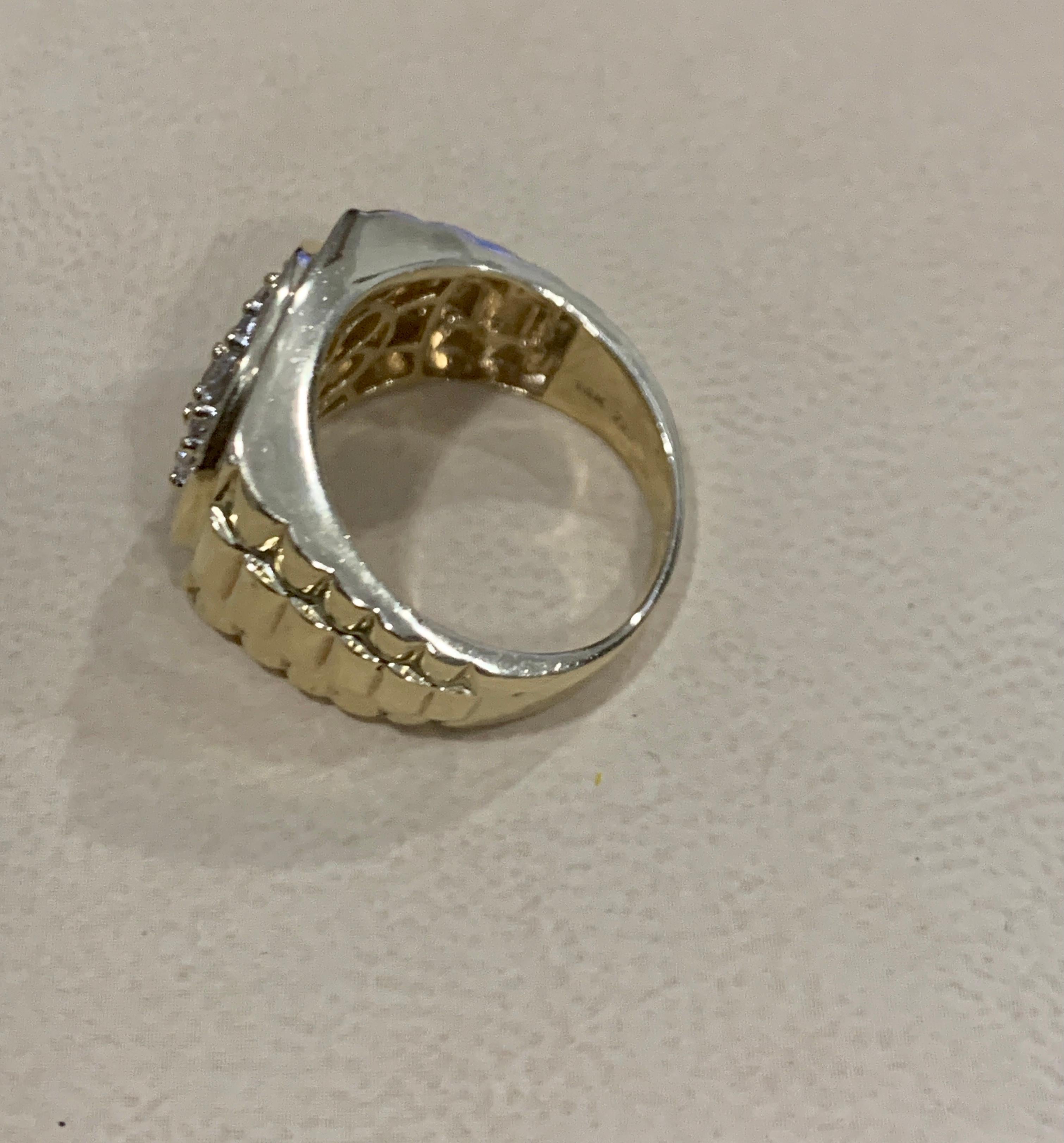 Men’s Diamond Cluster Ring Brilliant Round Cut 2 Carat 14 Karat Yellow Gold 3