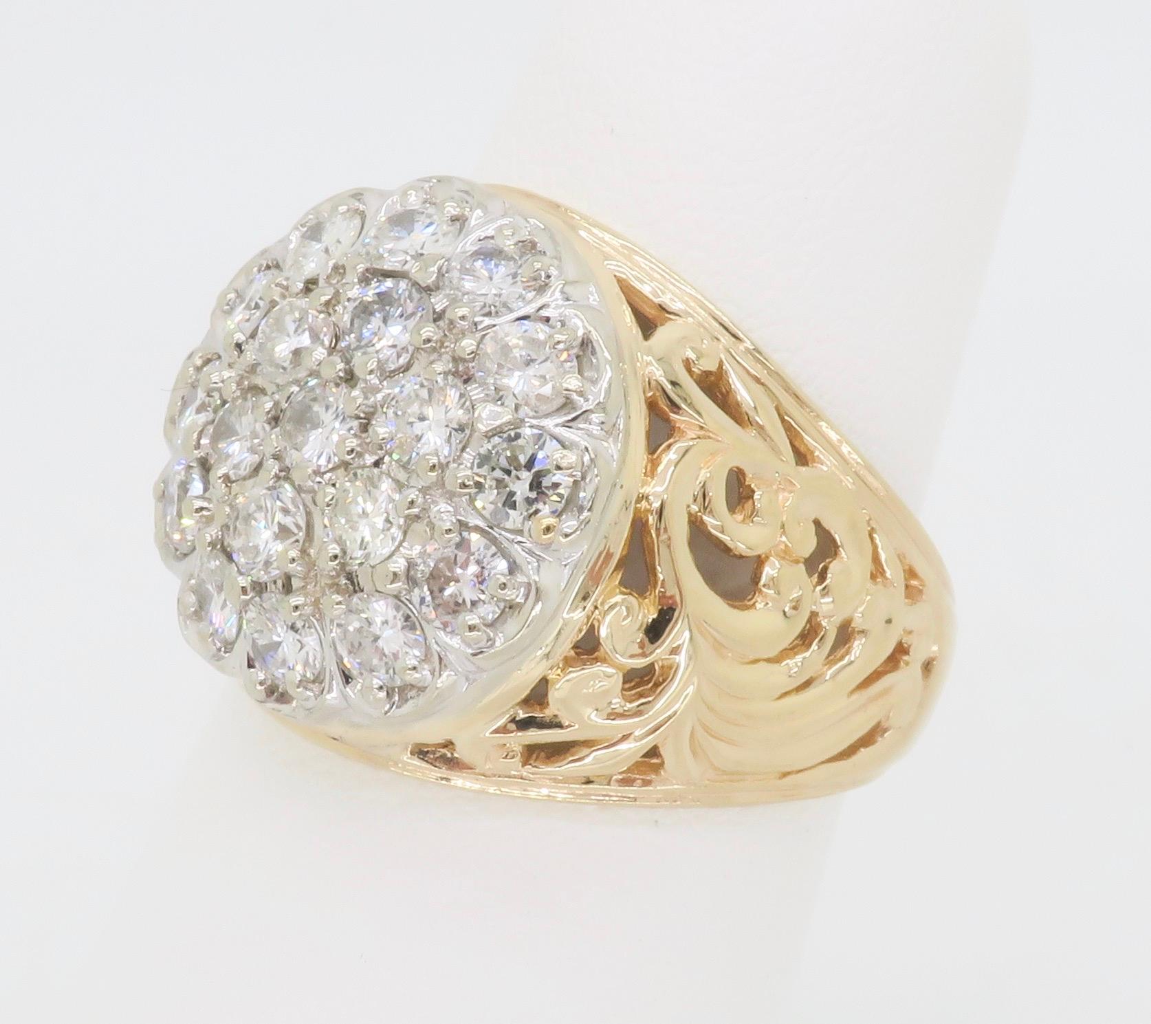 kentucky cluster ring mens