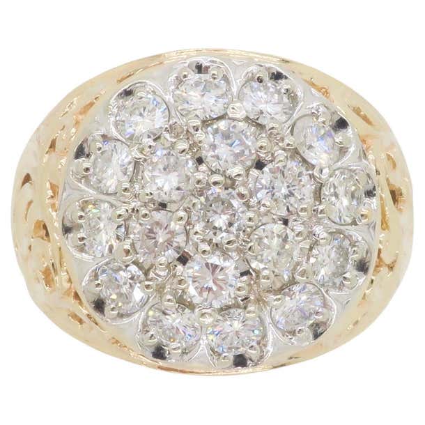 Men's Diamond Cluster Ring For Sale at 1stDibs