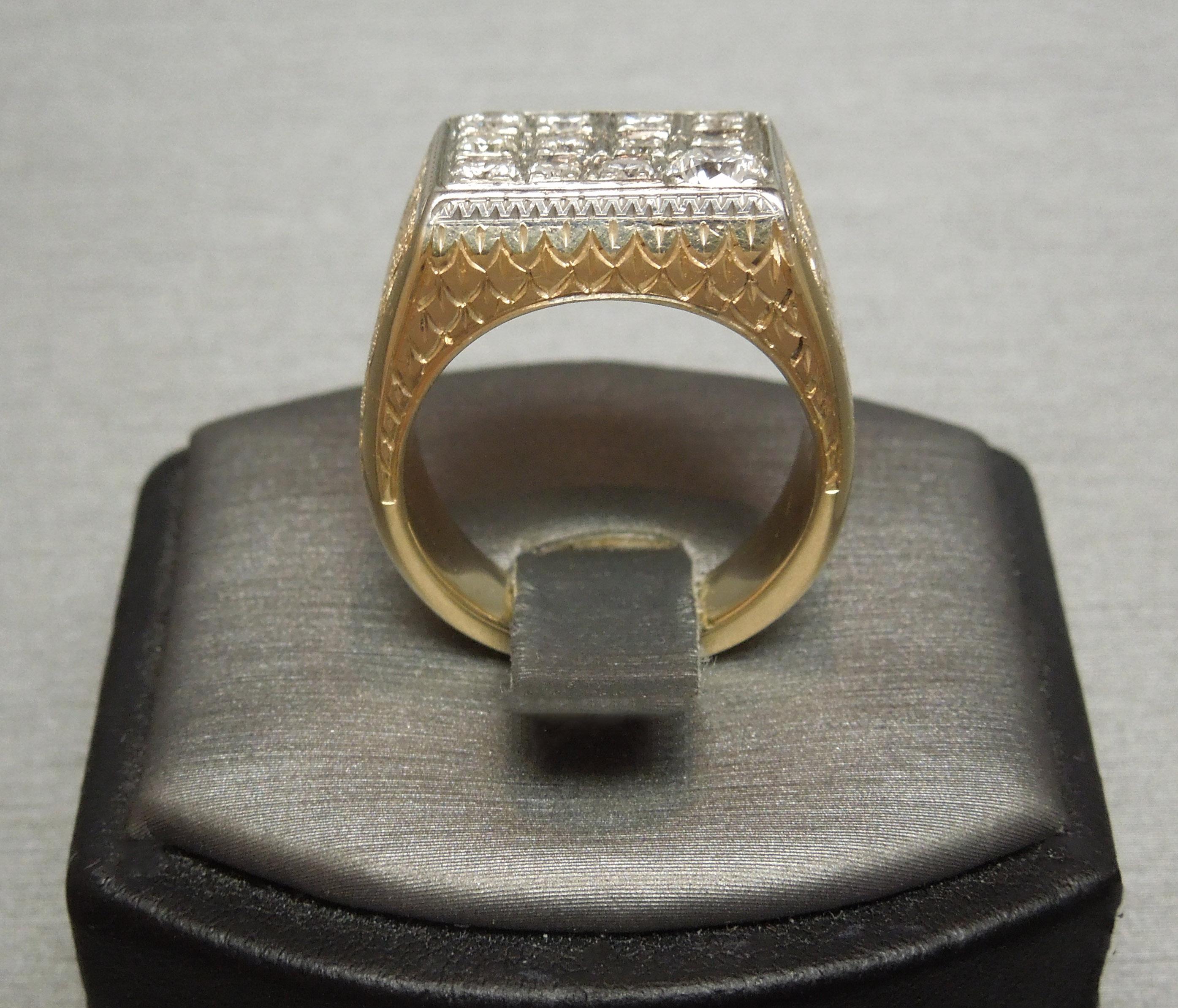 Men's Diamond Dice Medusa Ring For Sale 4
