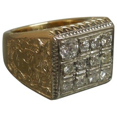 Vintage Men's Diamond Dice Medusa Ring