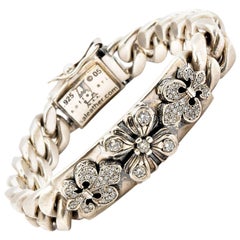 Mens Diamond Fleur-de-Lis Bracelet by Soffer Ari