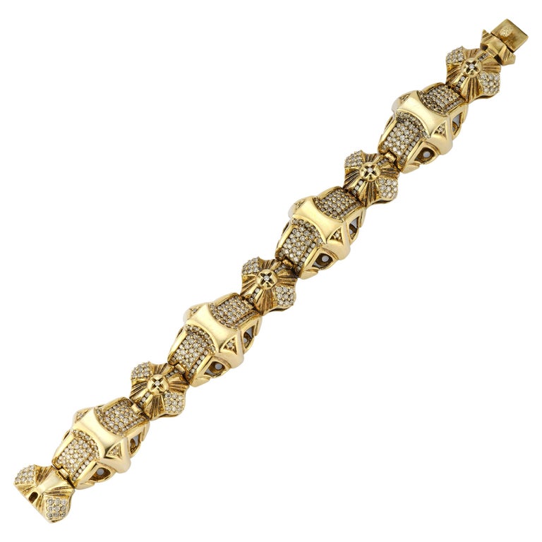 Men's Diamond and Gold Bracelet For Sale at 1stDibs