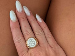 Mens Diamond Gold Nugget Ring 14k Yellow Gold