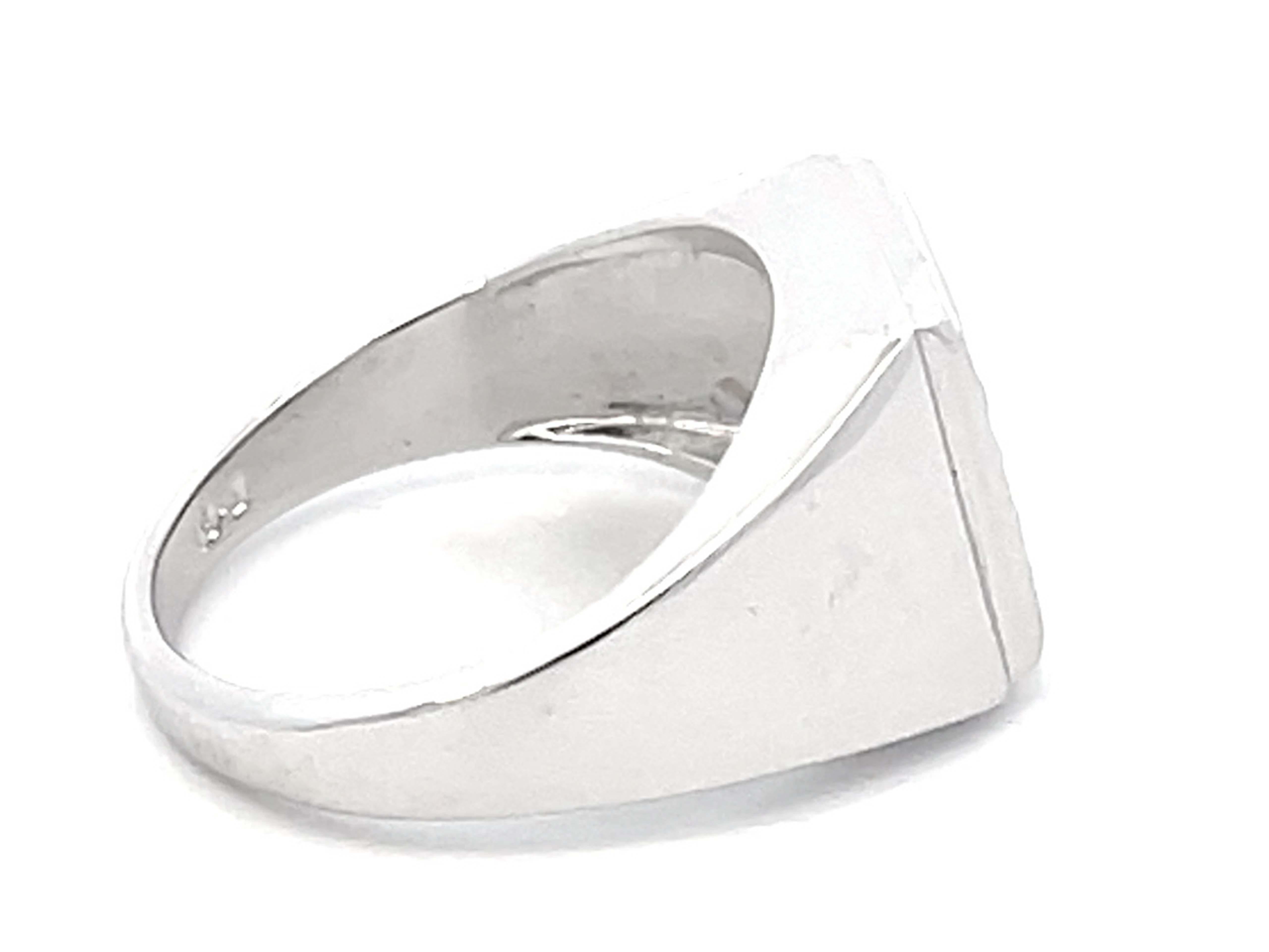 mens pinky ring white gold