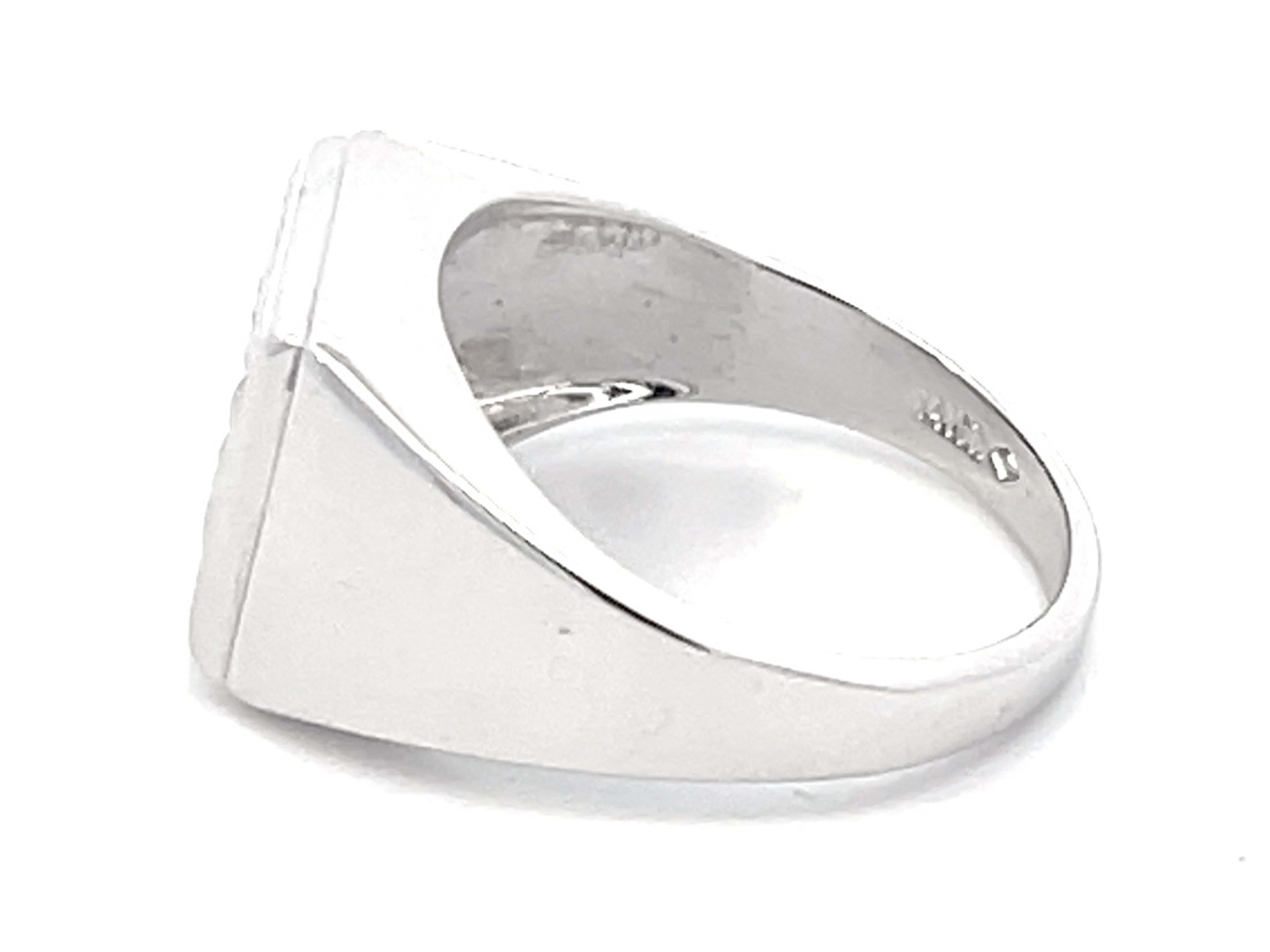 Brilliant Cut Mens Diamond Halo Pinky Ring in 14k White Gold For Sale