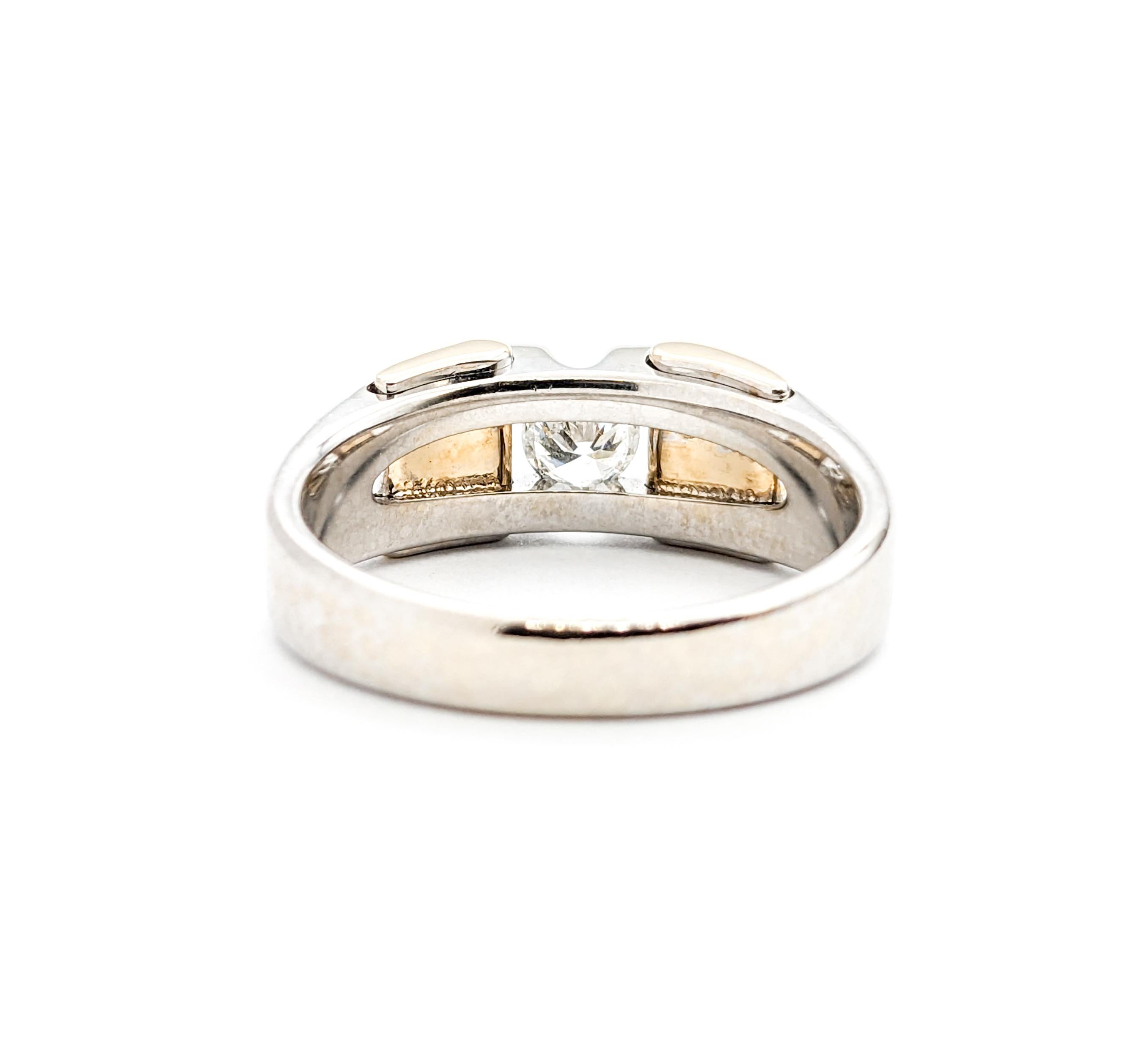 Diamantring Handsome für Männer aus zweifarbigem Gold (Rundschliff)