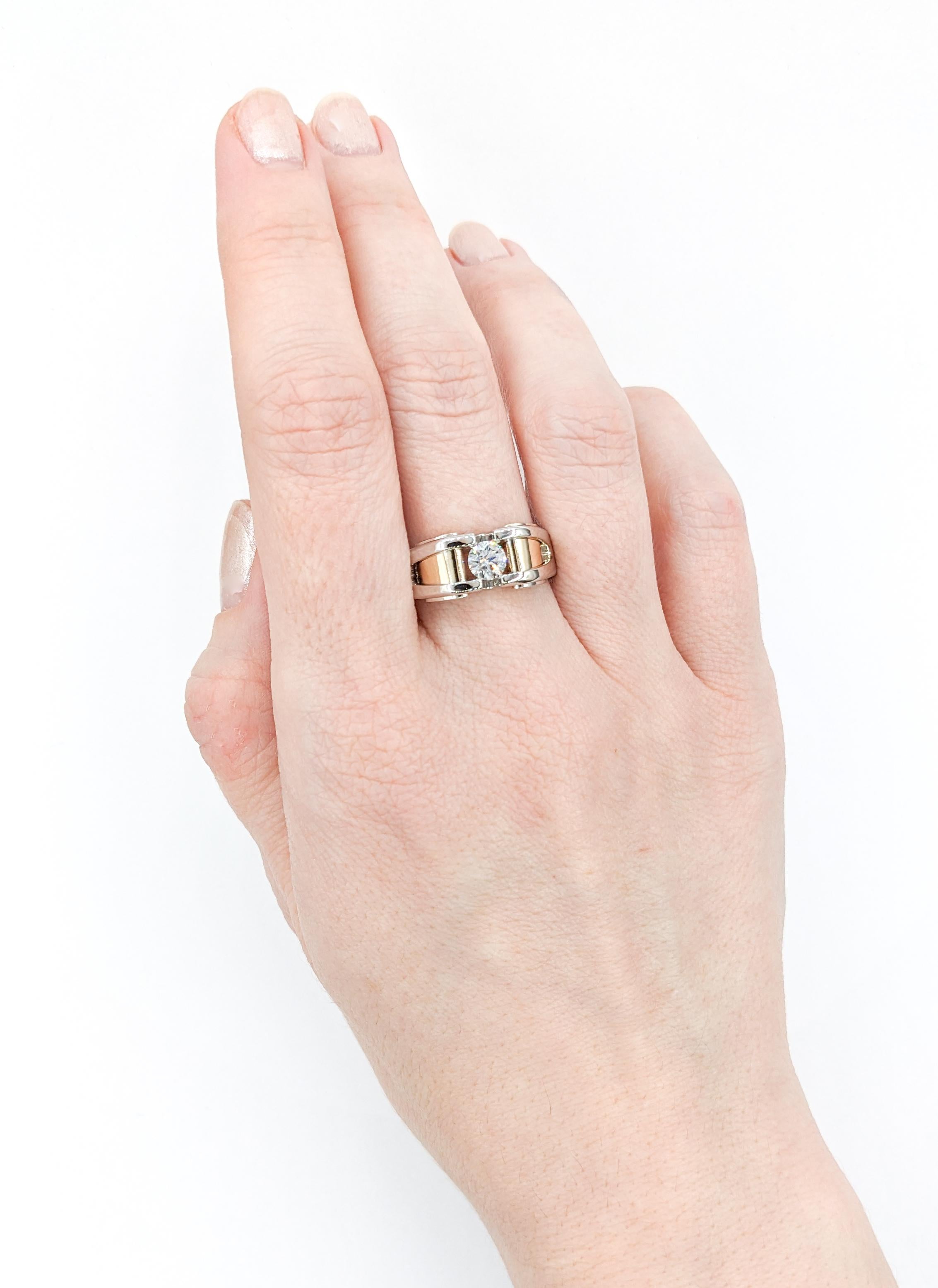 Diamantring Handsome für Männer aus zweifarbigem Gold 3