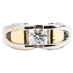 Used Men's Diamond Handsome Ring In Two-Tone Gold