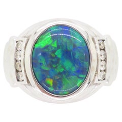 Men's Diamond & Opal Ring