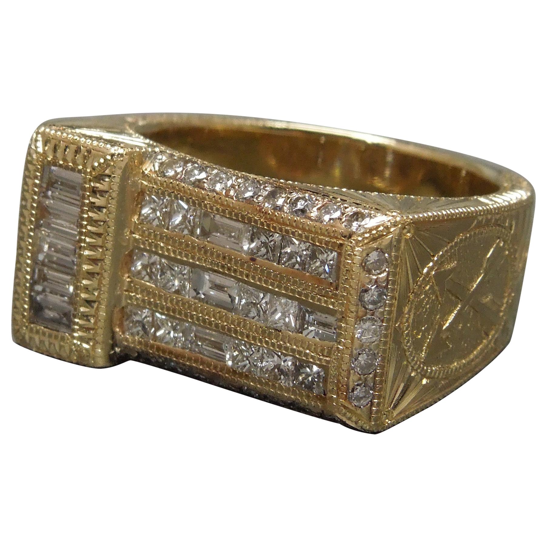 Men's Diamond Pompeii "Crossed Arrows" Ring For Sale