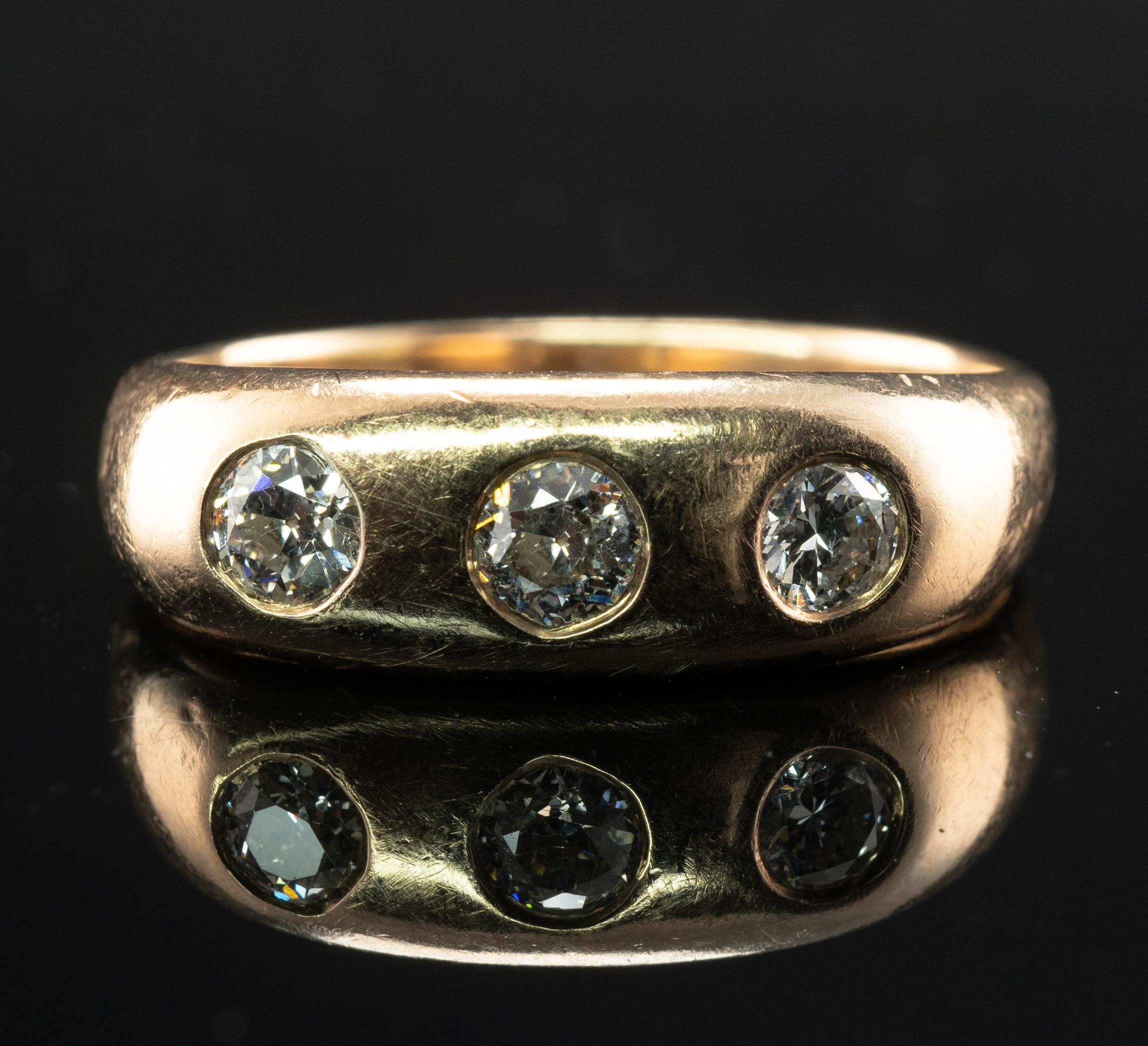 Mens Diamond Ring 0.54 cttw Vintage 14K Gold Band Wedding For Sale 6