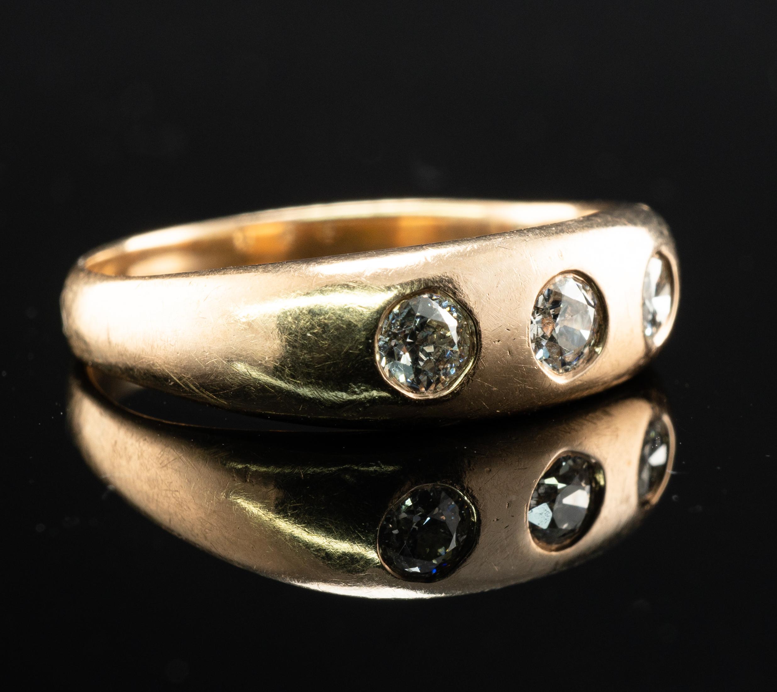 Mens Diamond Ring 0.54 cttw Vintage 14K Gold Band Wedding For Sale 7