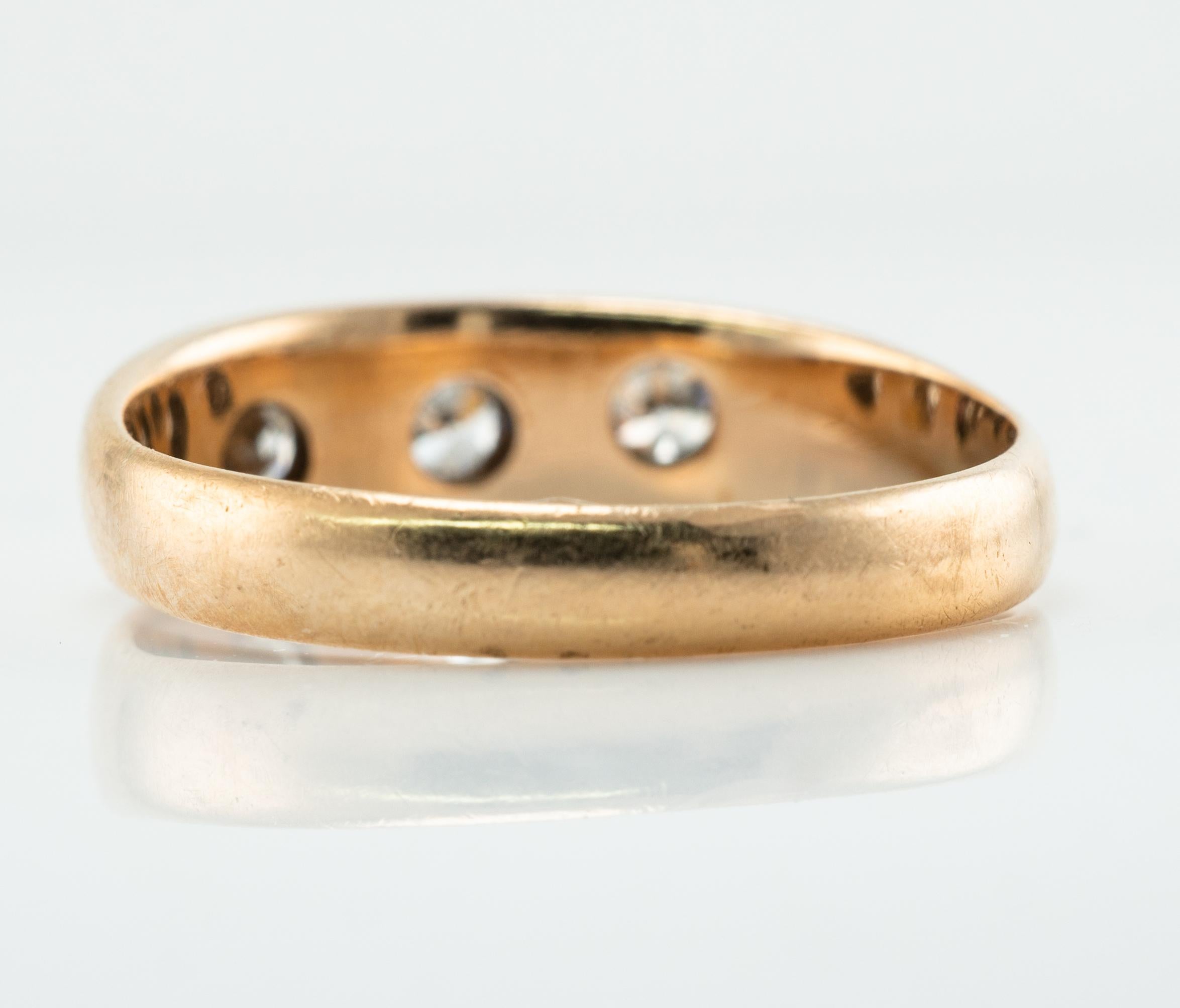 Men's Mens Diamond Ring 0.54 cttw Vintage 14K Gold Band Wedding For Sale
