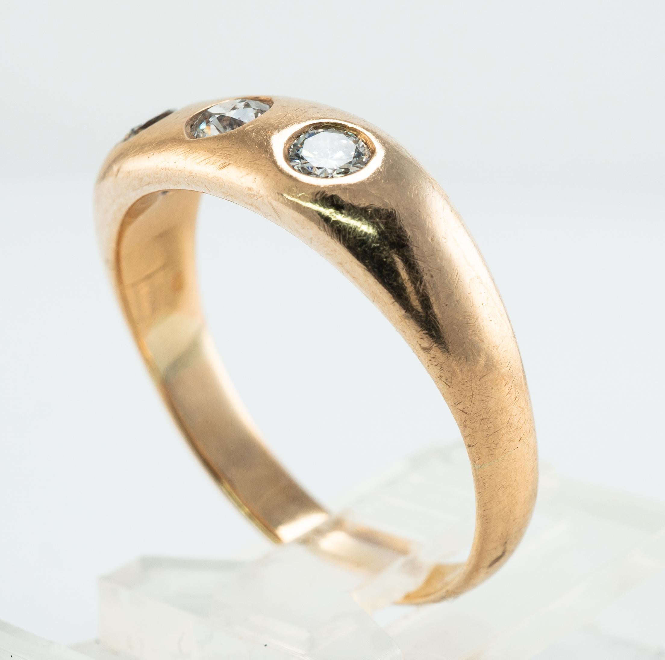 Mens Diamond Ring 0.54 cttw Vintage 14K Gold Band Wedding For Sale 3
