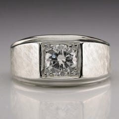 Herren-Diamantring 1 Karat ca. 1950er Jahre Elegant und anspruchsvoll
