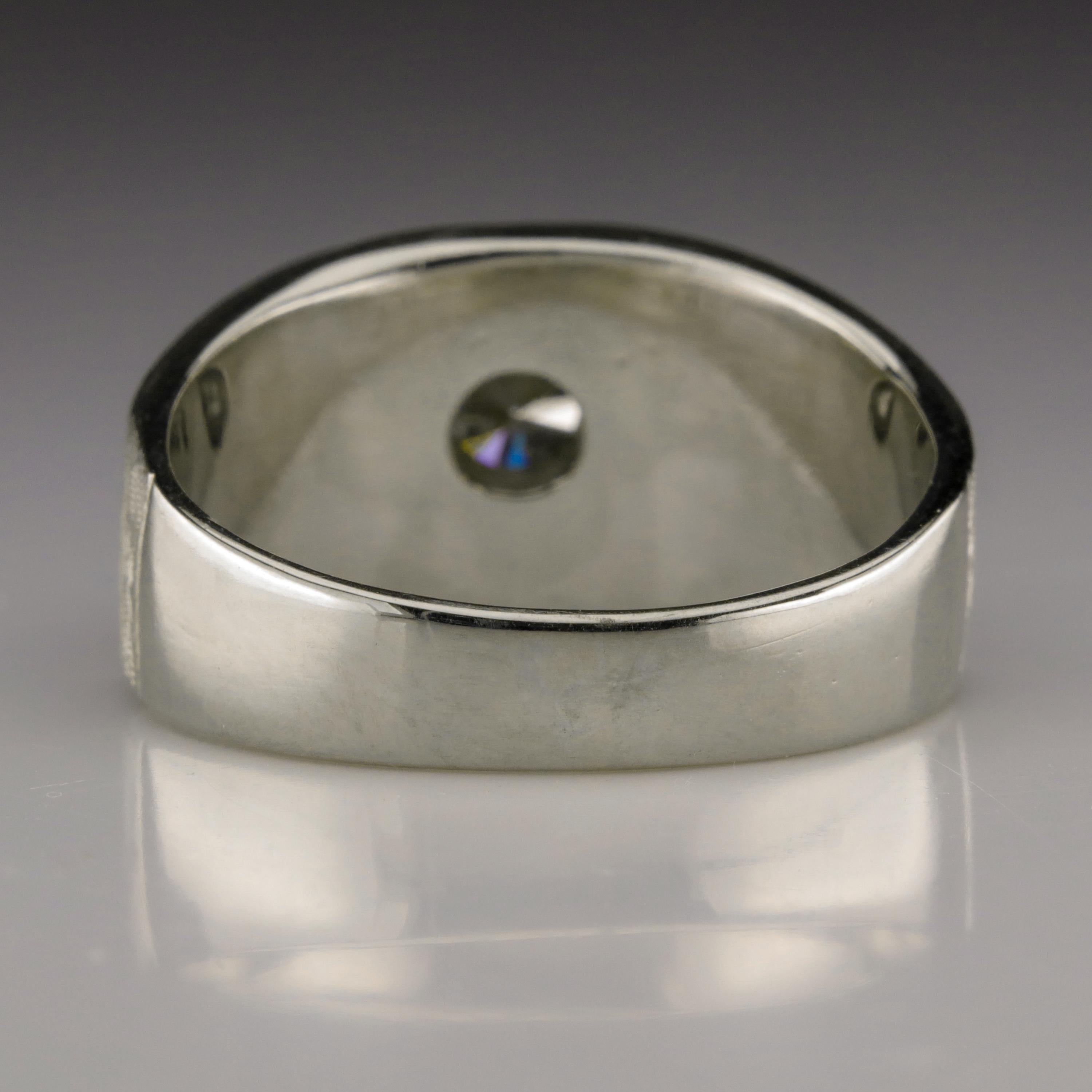Retro Men's Diamond Ring 1 Carat circa 1950s Sleek and Sophisticated
