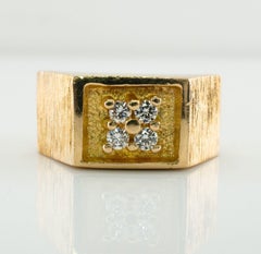 Mens Diamond Ring 14K Gold .28ct TDW Vintage