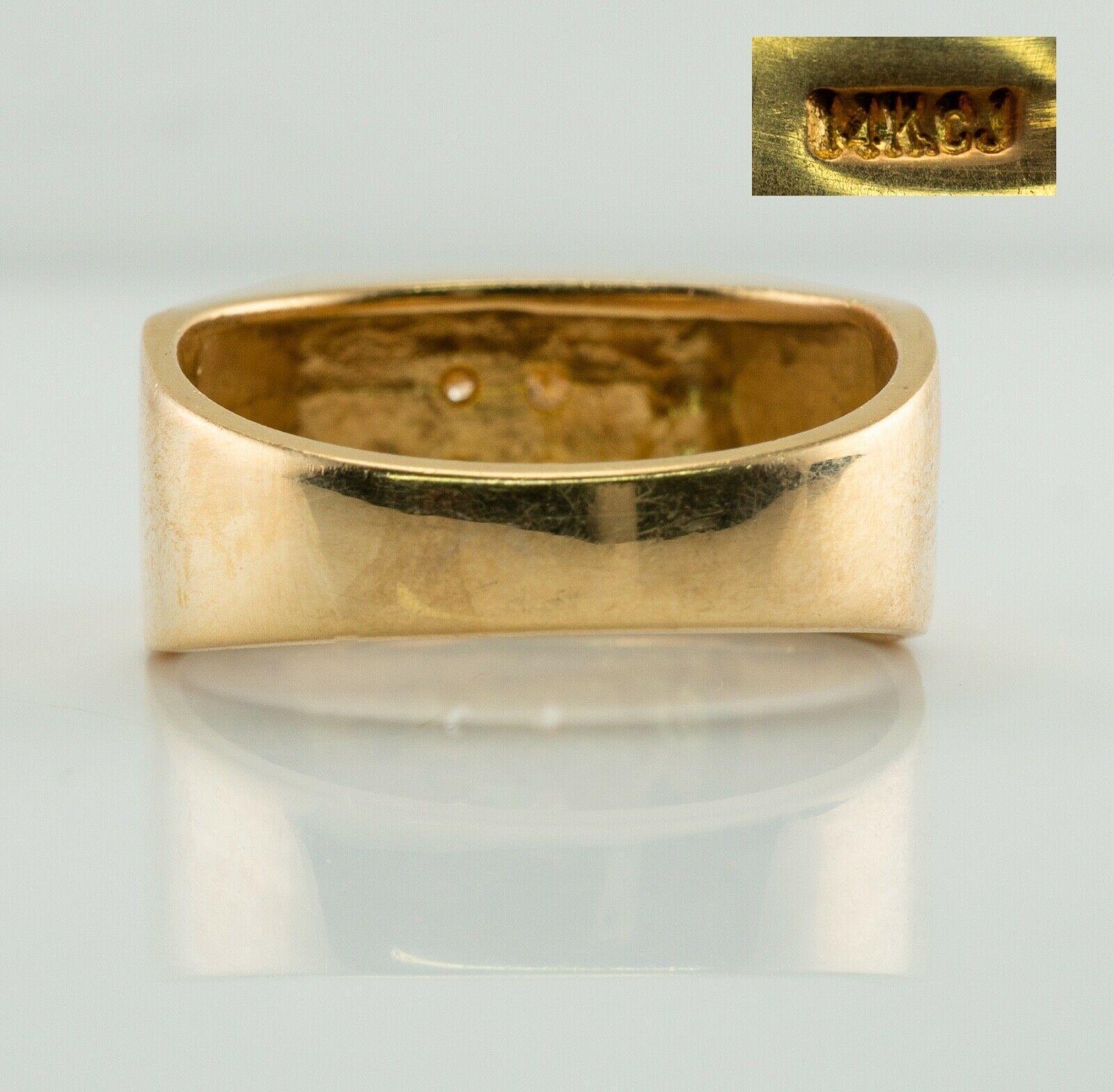 Mens Diamond Ring 14K Gold .28ct TDW Vintage In Good Condition For Sale In East Brunswick, NJ