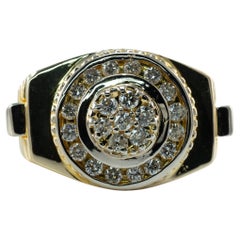 Herren Diamantring 14k Goldband 1,15 TDW Rolex Stil Herren Diamantring