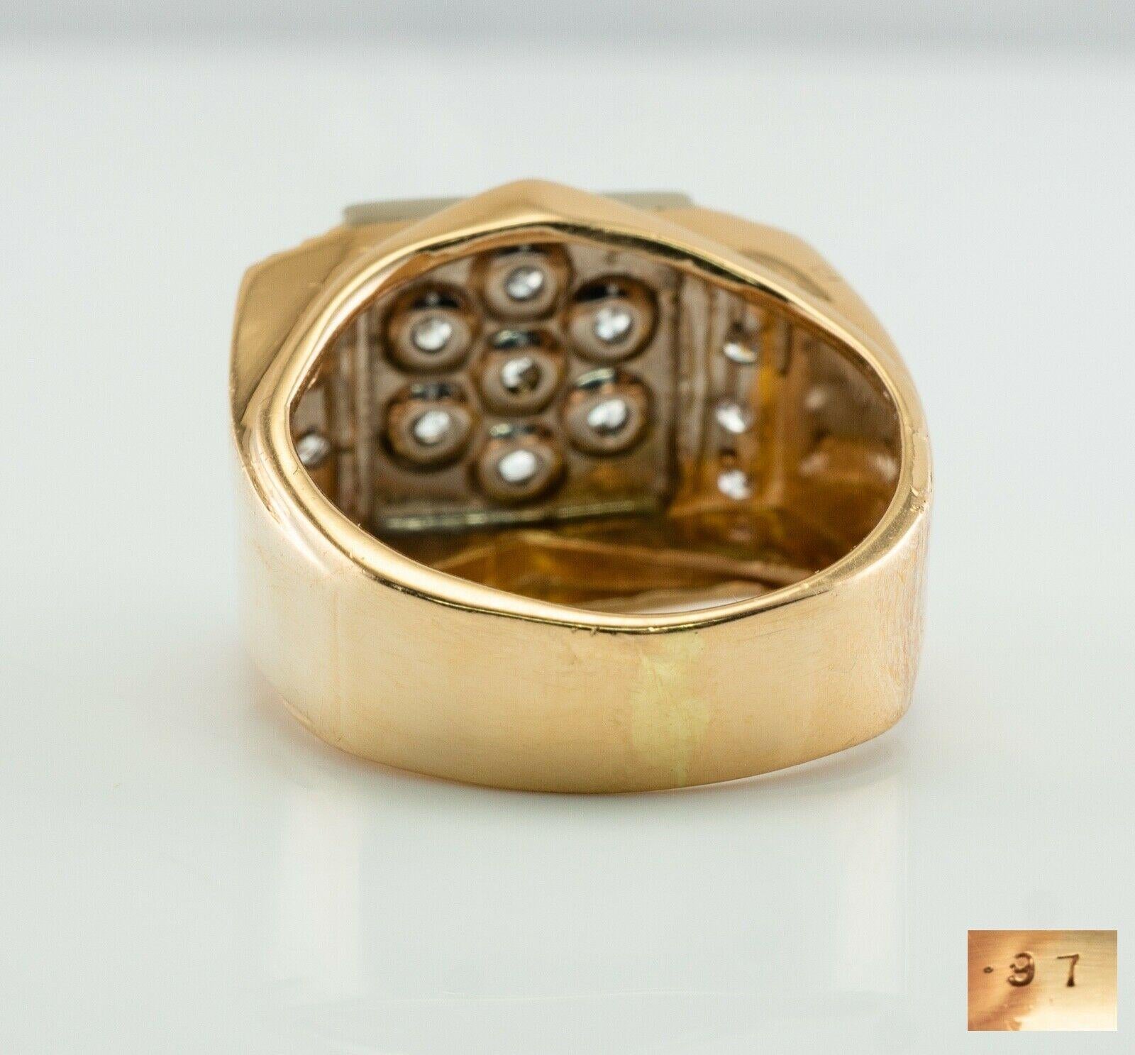Herren Diamant-Ring 14K Goldband .97 TDW Vintage im Zustand „Gut“ im Angebot in East Brunswick, NJ